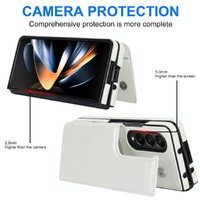Foldable Phone Case with Double Buckle Card Slot for Samsung Galaxy z Fold4 - Black thumbnail
