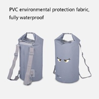 Waterproof Beach Bag For Outdoor Activities Pvc Mesh Cloth Storage Bucket For Swimming Rafting And Seaside Fun - Blue thumbnail