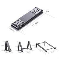 Foldable Aluminum 3-in-1 Phone Tablet Stand - Portable Storage - Silver thumbnail