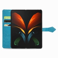 Embossed Mandala Leather Phone Case for Samsung Galaxy z Fold 4 - Blue thumbnail