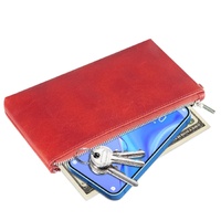 Retro Leather Clutch Bag with Zipper - 6 Inch - Dark Blue thumbnail
