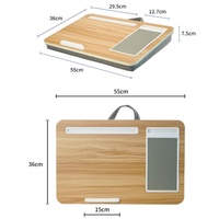 Black Wood Multifunctional Lazy Desk - Compact Design thumbnail