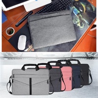 Stylish Zipper Laptop Bag with Shoulder Strap - Durable & Breathable - Black thumbnail