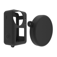 Protective Silicone Case with Lens Cap for Dji Action 3 - Red thumbnail
