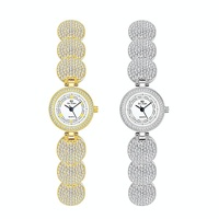 Diamond-inlaid Women Chain Watch - Elegant Accessory - Silver thumbnail