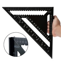 Woodworking Square Layout Gauge - Angle Ruler Measuring Tool - 12 Inch Black thumbnail