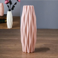 Set of 3 Creative Plastic Camellia Vases for Wet and Dry Decor - Pink thumbnail