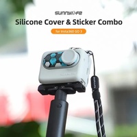 Silicone Case for Insta360 Go 3 with Neck Strap and Skin Wrap - Black thumbnail
