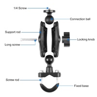 Motorcycle Handlebar Fixed Mount u Bolt Base Holder for Gopro and Other Action Cameras thumbnail