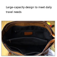 Stylish All-match Leather Handbag - Wax Finish - Khaki thumbnail