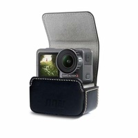 Waterproof Mini Leather Case for Dji Action Gopro Sjcam Xiaomi Mi Jia - Storage Box - Coffee thumbnail