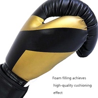 Professional Adult Boxing Training Gloves - 6Oz For Muay Thai Fighting - Black thumbnail