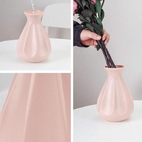 Drop-resistant Plastic Vase for Dry and Wet Flower Arrangements - Pink thumbnail