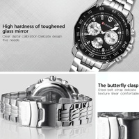 Waterproof Quartz Watch for Men - Casual Business Style - White Shell Black thumbnail