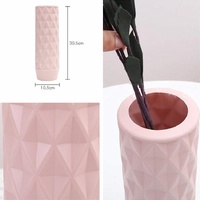 Creative Plastic Vase for Home Decoration - Flower Arrangement Container - Pink thumbnail