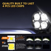 Car 3 Inch 4Leds Continuous Spotlight 20W / 2000Lm / 6000K / Dc9 - 80V - Yellow thumbnail