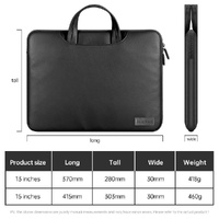 15 Inch Waterproof Pu Laptop Inner Bag - Grey thumbnail