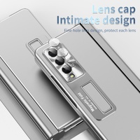 Foldable Phone Case with Pen Slot for Samsung Galaxy z Fold 4 - Electroplated - Black thumbnail