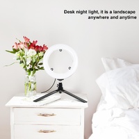 7.9 Usb 3 Modes Dimmable Dual Colour Led Ring Light with Mirror for Vlogging and Photography - Black thumbnail