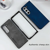 Crystal Leather Foldable Case for Samsung Galaxy z Fold 4 - Brown thumbnail