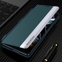 Samsung Galaxy z Fold 4 Leather Phone Case with Pen Slot - Shockproof - Black thumbnail