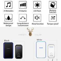 Wireless Digital Doorbell For Elderly - Home Smart - Black thumbnail