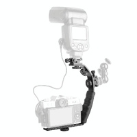 Aluminum L-Shaped Flash Bracket Camera Holder - Black thumbnail