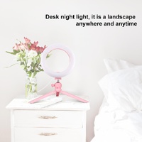 7.9 Led Ring Light with Tripod and Phone Clamp - 3 Modes Dimmable Dual Colour Temperature - Black thumbnail