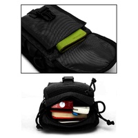 Army Style Oxford Cloth Crossbody Bag 17 X 15 X 8 Cm Shoulder Sling Hand Messenger Bag - Black thumbnail