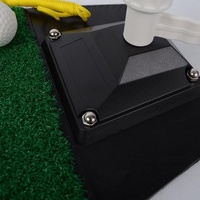 Portable Golf Putting Mat with Push Rod Trainer - 48x23cm - Black thumbnail