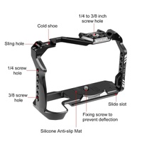 Metal Camera Cage For Canon Eos R7 Stabilizer Rig - Black thumbnail