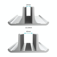 Adjustable Vertical Laptop Stand - Portable Aluminum Alloy Base Black thumbnail