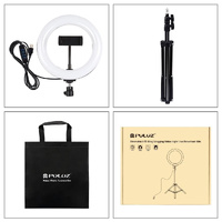7.9 Led Ring Light with Tripod and Phone Clamp - 3 Modes Dual Colour Temperature Dimmable - Black thumbnail