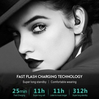 Wireless Business Sports Bluetooth Earphones - Fast Charging Bluetooth 5.0 - Black thumbnail
