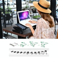 Foldable Laptop Stand with Dual Fans & Mouse Pad - 360 Degree Adjustable - Black thumbnail