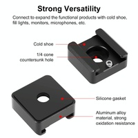 Aluminum Cold Shoe Mount For Microphone Or Flash Light - Black thumbnail