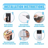 Smart Wifi Video Doorbell With Night Vision & Motion Detection - Black thumbnail