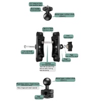 25mm Ball Head Motorcycle Mount for Gopro with Tripod Adapter thumbnail