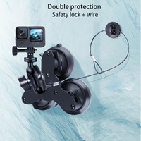 Triangle Suction Cup Mount for Gopro with Tripod Adapter and Phone Clamp thumbnail