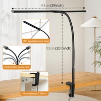 Double Head Clip Desk Lamp with Gooseneck Tube Led in Black thumbnail