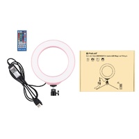 Dimmable 6.2 Usb Rgbw Led Ring Light with Cold Shoe Tripod & Remote - Black thumbnail