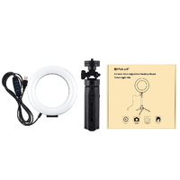 6.2 Led Ring Light with Usb 3 Modes Dimmable Vlogging Photography Video Pocket Tripod Mount Cold Shoe Ball Head Black thumbnail