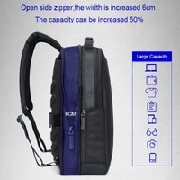 Large Capacity Business Laptop Backpack with Usb - Breathable Black 29x16x44cm thumbnail