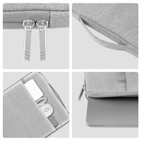 14-15 Inch Laptop Sleeve Briefcase With Zipper And Handle - Gray Blue thumbnail