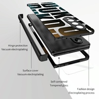 Foldable Electroplated Phone Case for Samsung Galaxy z Fold 4 5g with Hinge - Blue thumbnail