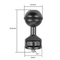 Universal 2.5cm Ball Head Clip for Action and Underwater Cameras - Titanium thumbnail