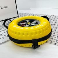 Kindergarten Shoulder Bag - Tire Shaped for Kids - Black thumbnail
