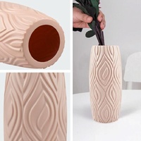2-piece Plastic Vase Set for Creative Flower Arrangements Wet and Dry Decor - Milk White thumbnail