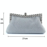 Rhinestone Evening Clutch for Ladies - Beaded Banquet Bag - Silver thumbnail