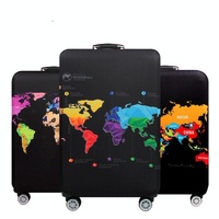 Protective Elastic Suitcase Cover - Fits 22-24 Inch Luggage - Dustproof & Scratch-proof - English Map thumbnail